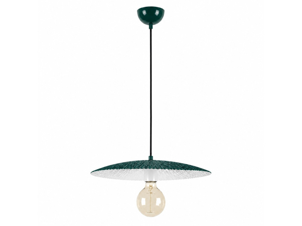 Metalowa lampa wisząca „Soleil” – 39 x 39 cm – ciemnozielona