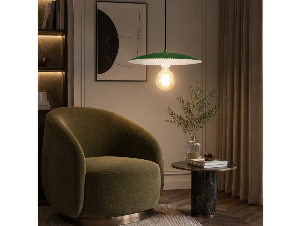 Metalowa lampa wisząca „Soleil” – 39 x 39 cm – jasnozielona