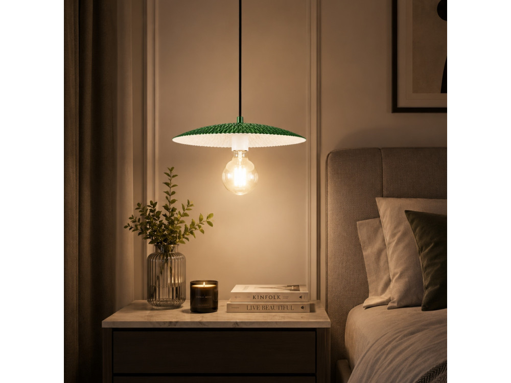 Metalowa lampa wisząca „Soleil” – 39 x 39 cm – jasnozielona