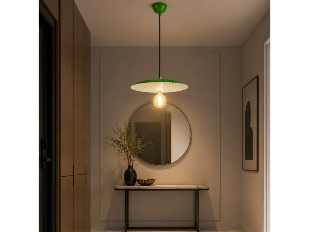 Metalowa lampa wisząca „Soleil” – 39 x 39 cm – jasnozielona