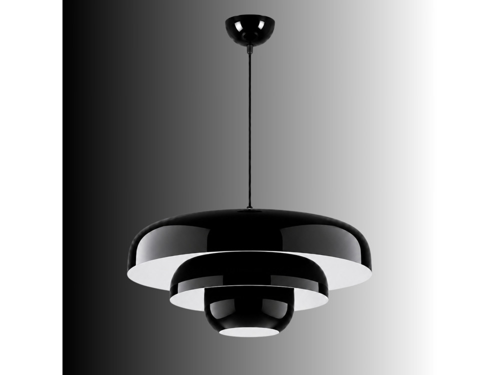 Metalowa lampa wisząca „Layer” – 43 x 43 cm – czarna
