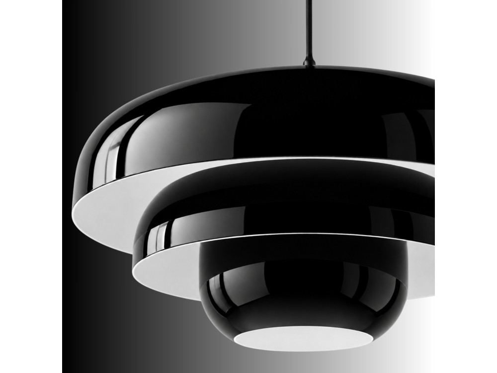 Metalowa lampa wisząca „Layer” – 43 x 43 cm – czarna