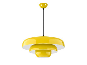 Metalowa lampa wisząca „Layer” – 43 x 43 cm – żółta
