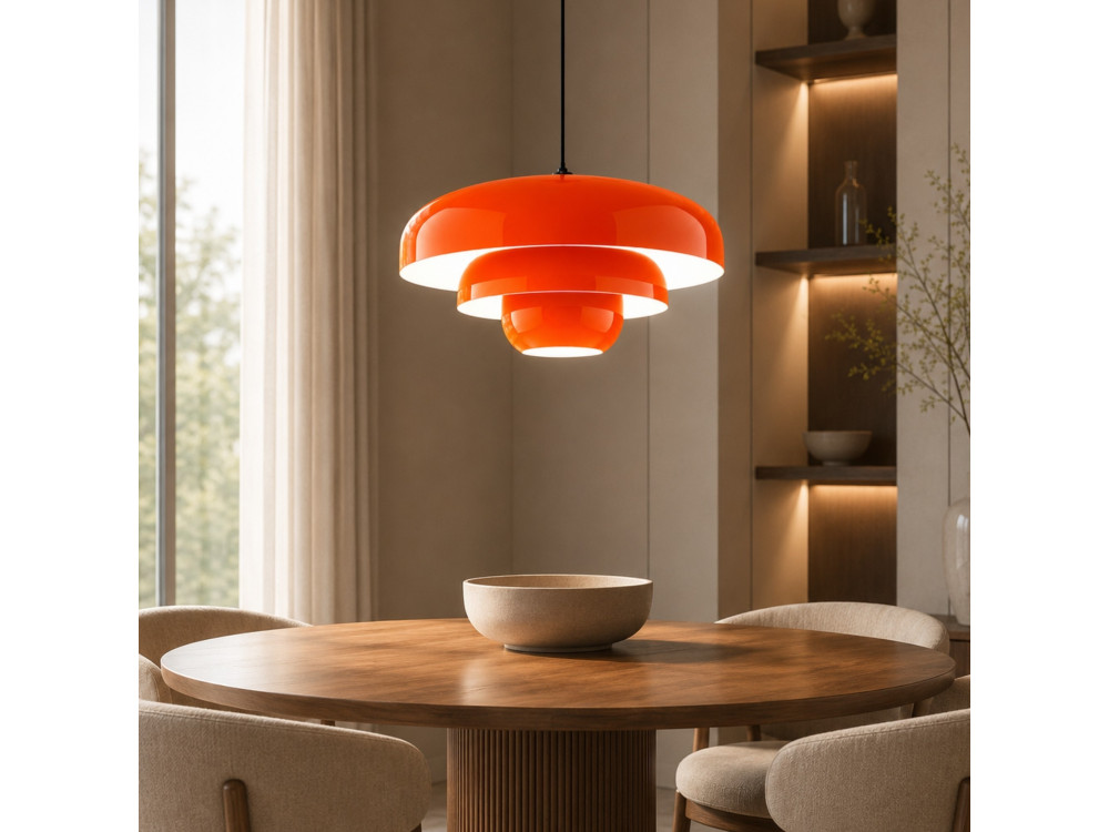 Metalowa lampa wisząca „Layer” – 43 x 43 cm – pomarańczowa