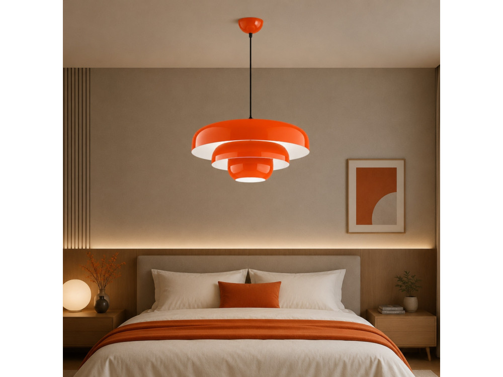 Metalowa lampa wisząca „Layer” – 43 x 43 cm – pomarańczowa