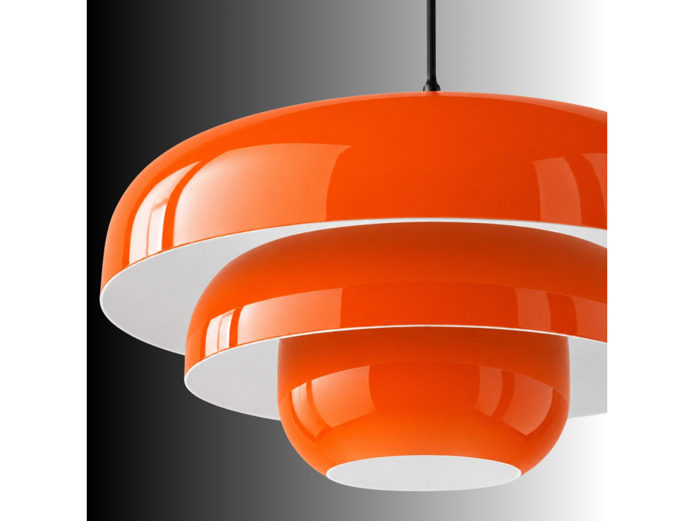 Metalowa lampa wisząca „Layer” – 43 x 43 cm – pomarańczowa