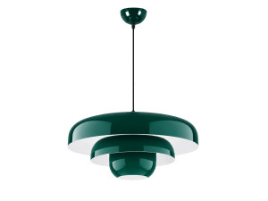 Metalowa lampa wisząca „Layer” – 43 x 43 cm – ciemnozielona