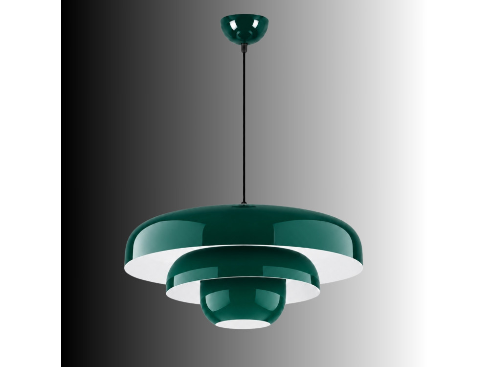 Metalowa lampa wisząca „Layer” – 43 x 43 cm – ciemnozielona