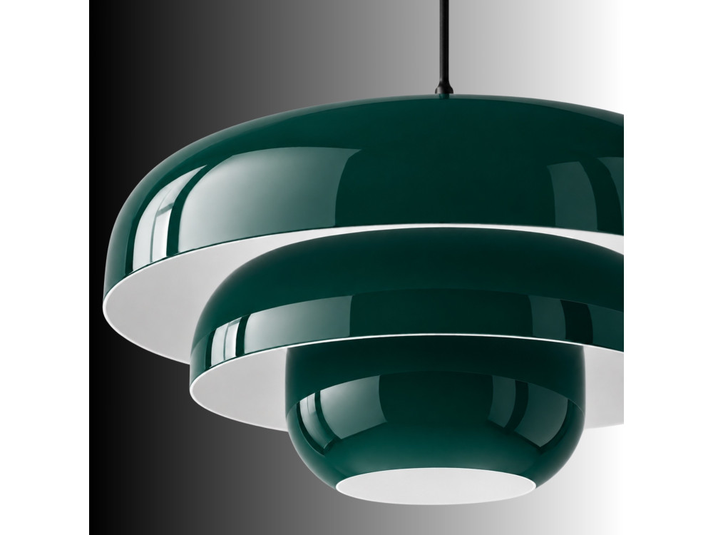 Metalowa lampa wisząca „Layer” – 43 x 43 cm – ciemnozielona
