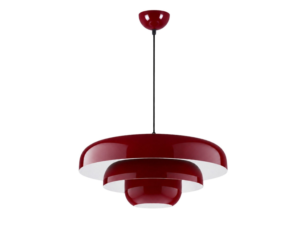 Metalowa lampa wisząca „Layer” – 43 x 43 cm – kolor bordowy