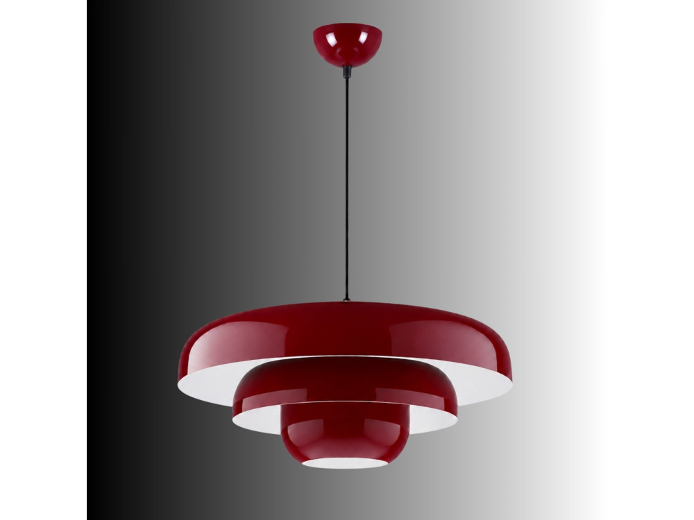Metalowa lampa wisząca „Layer” – 43 x 43 cm – kolor bordowy