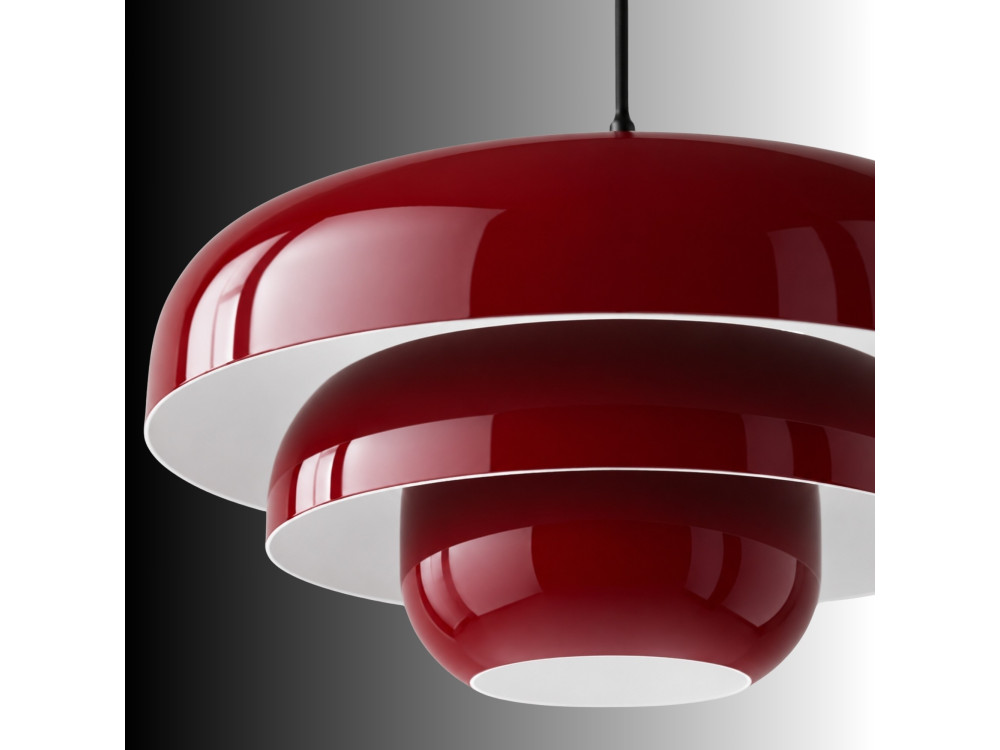 Metalowa lampa wisząca „Layer” – 43 x 43 cm – kolor bordowy