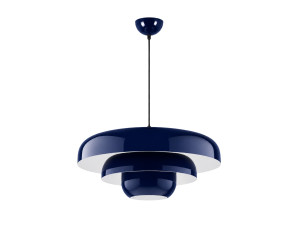Metalowa lampa wisząca „Layer” – 43 x 43 cm – granatowa