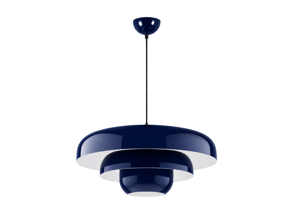 Metalowa lampa wisząca „Layer” – 43 x 43 cm – granatowa