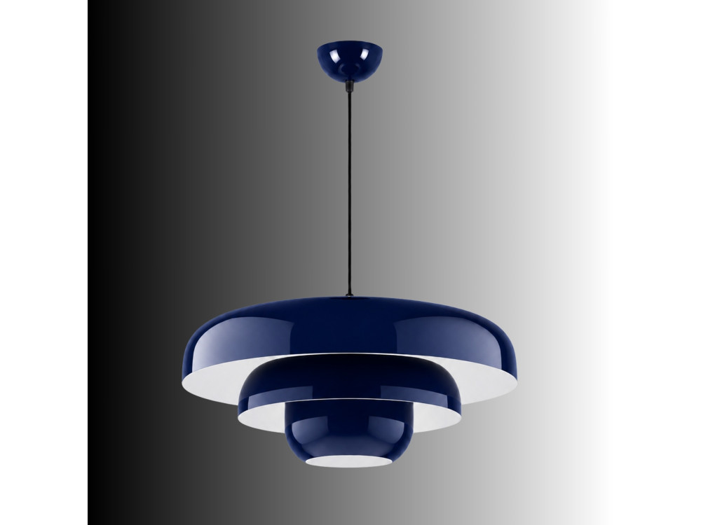 Metalowa lampa wisząca „Layer” – 43 x 43 cm – granatowa