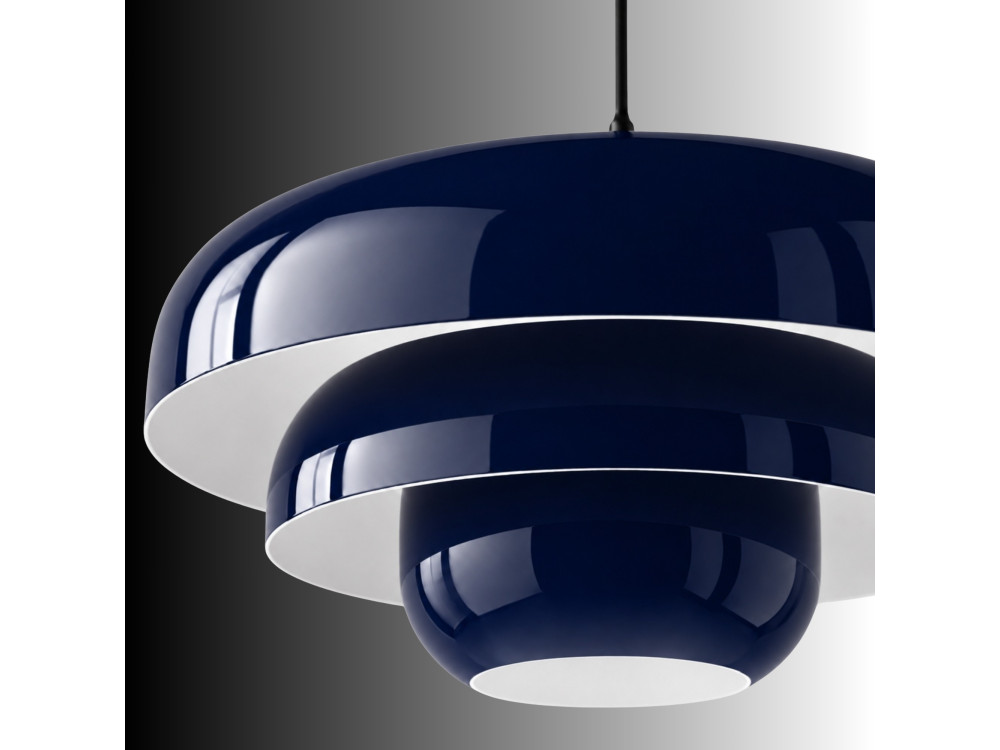 Metalowa lampa wisząca „Layer” – 43 x 43 cm – granatowa