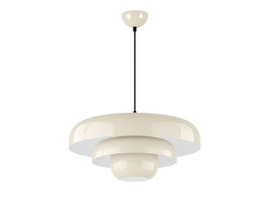 Metalowa lampa wisząca „Layer” – 43 x 43 cm – beżowa