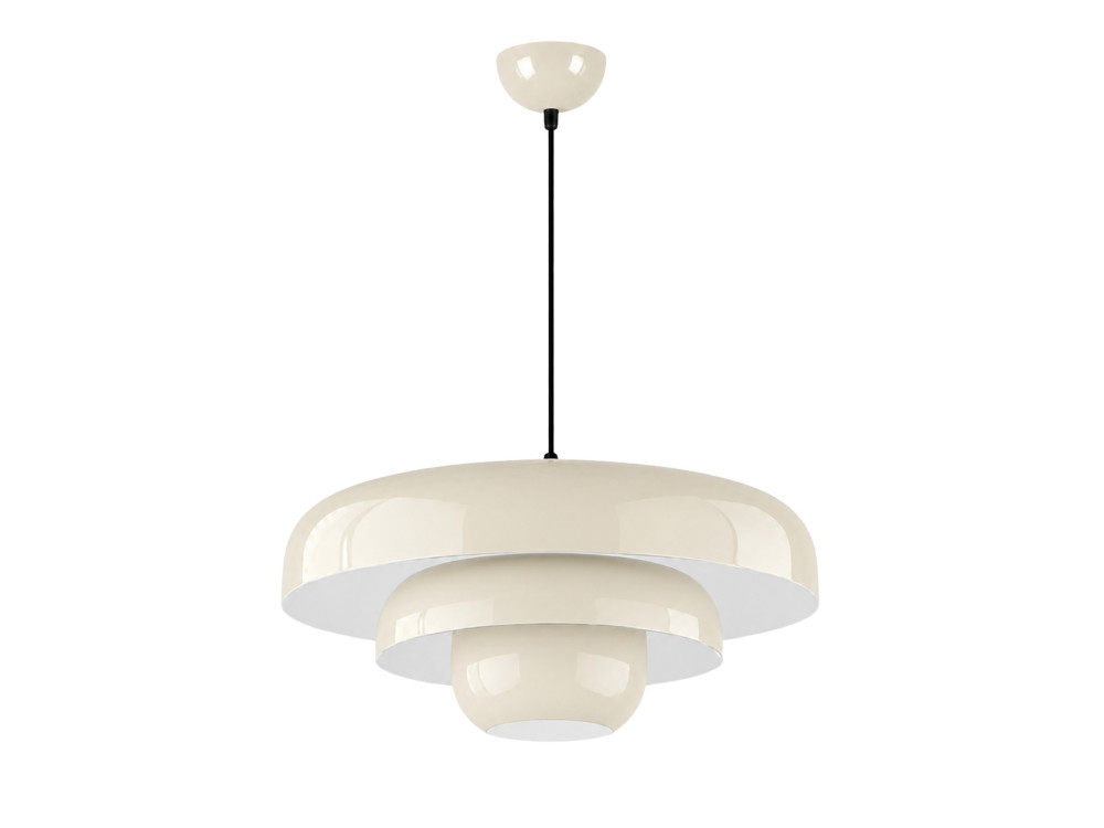 Metalowa lampa wisząca „Layer” – 43 x 43 cm – beżowa