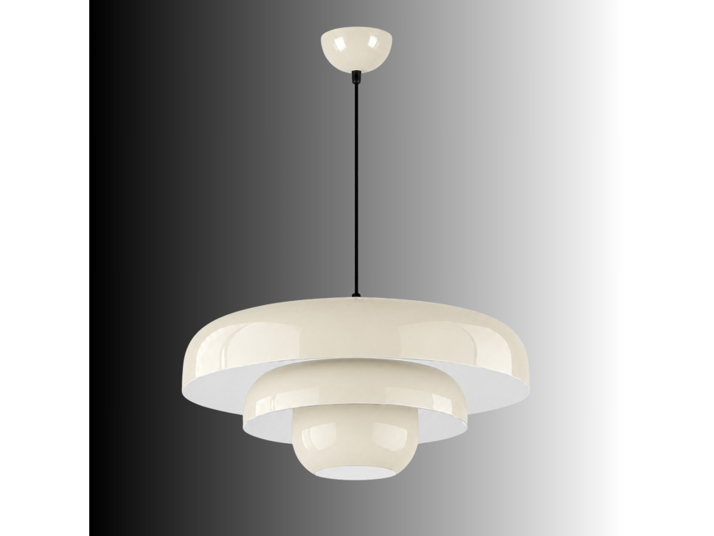 Metalowa lampa wisząca „Layer” – 43 x 43 cm – beżowa