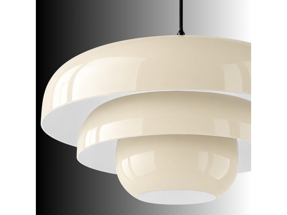 Metalowa lampa wisząca „Layer” – 43 x 43 cm – beżowa