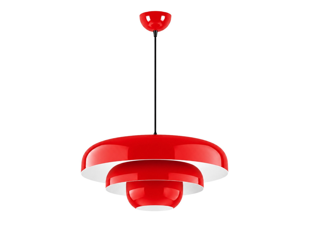 Metalowa lampa wisząca „Layer” – 43 x 43 cm – czerwona