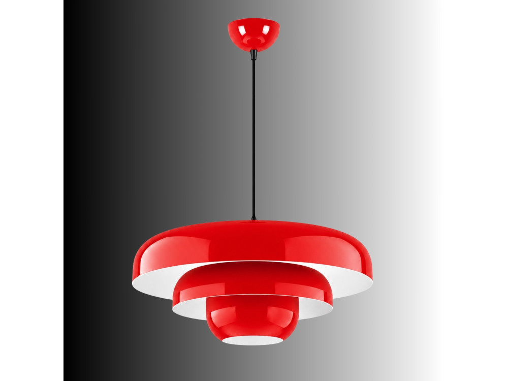 Metalowa lampa wisząca „Layer” – 43 x 43 cm – czerwona
