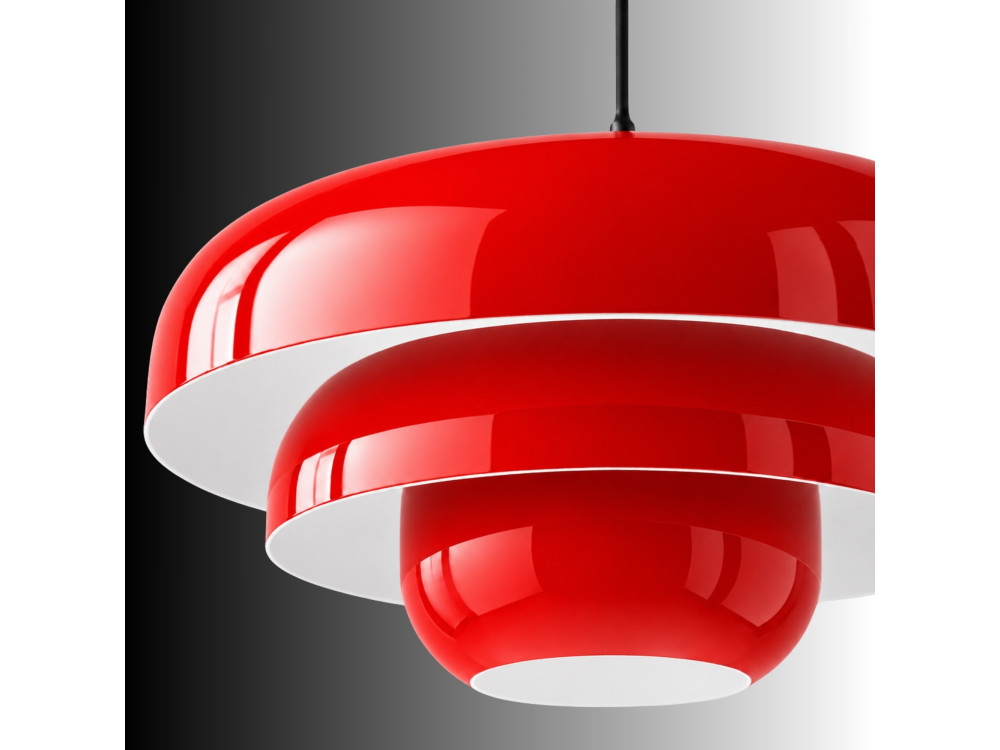 Metalowa lampa wisząca „Layer” – 43 x 43 cm – czerwona