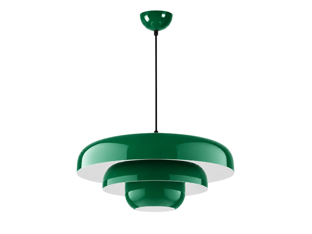 Metalowa lampa wisząca „Layer” – 43 x 43 cm – ciemnozielona