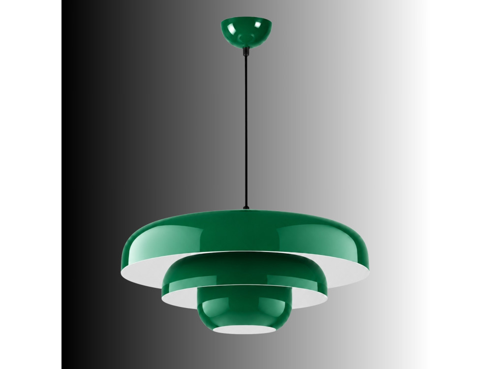 Metalowa lampa wisząca „Layer” – 43 x 43 cm – ciemnozielona
