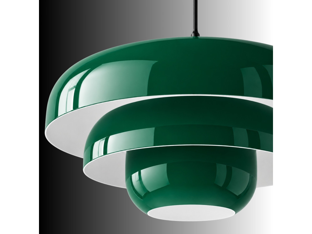 Metalowa lampa wisząca „Layer” – 43 x 43 cm – ciemnozielona