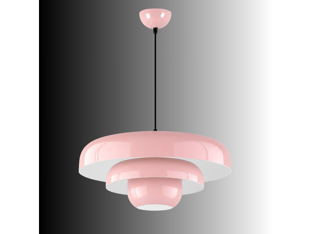 Metalowa lampa wisząca „Layer” – 43 x 43 cm – różowa