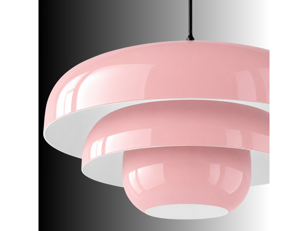 Metalowa lampa wisząca „Layer” – 43 x 43 cm – różowa