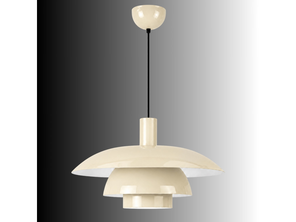 Metalowa lampa wisząca „Layer” – 45 x 45 cm – beżowa