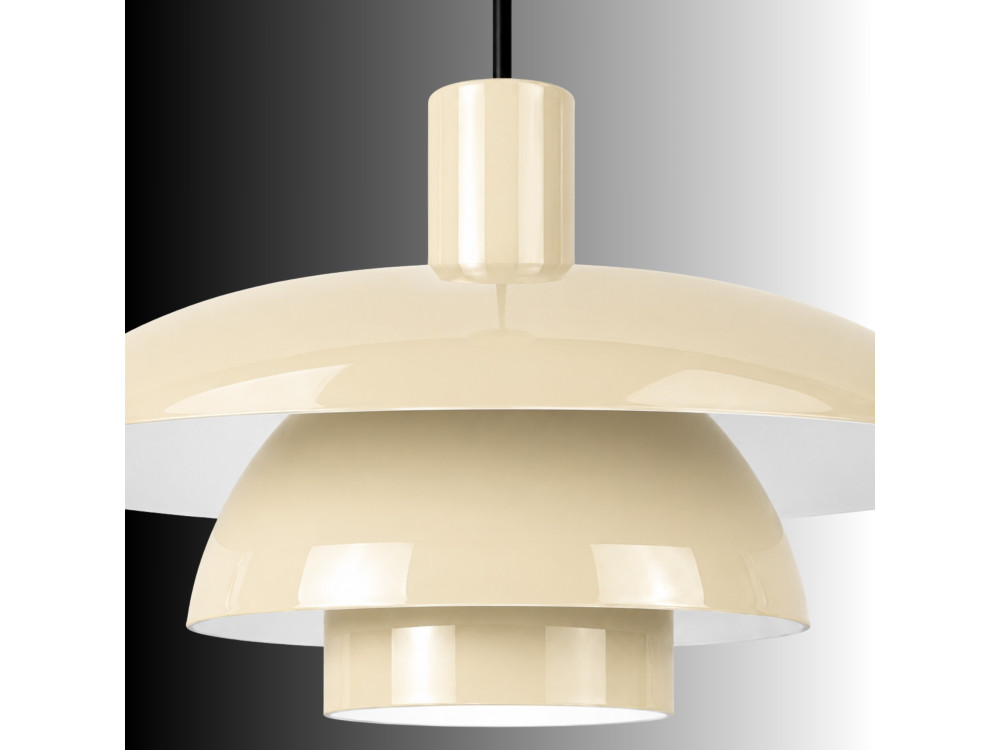 Metalowa lampa wisząca „Layer” – 45 x 45 cm – beżowa
