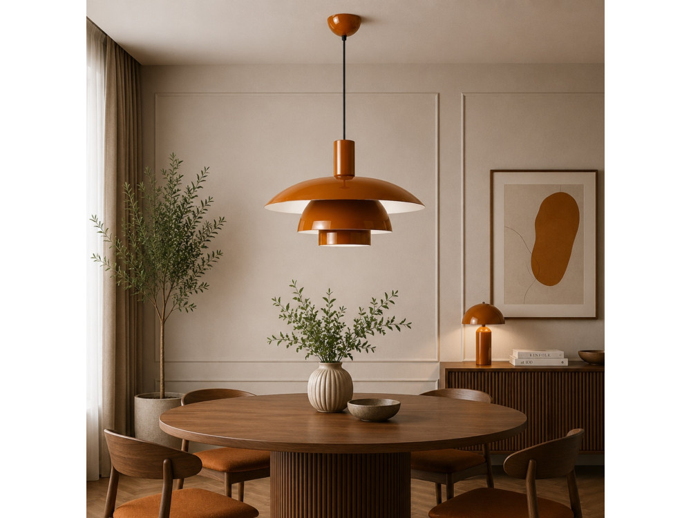 Metalowa lampa wisząca „Layer” – 45 x 45 cm – brązowa