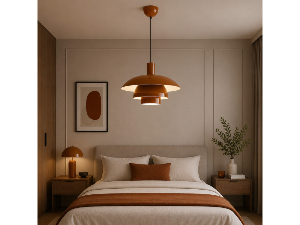 Metalowa lampa wisząca „Layer” – 45 x 45 cm – brązowa