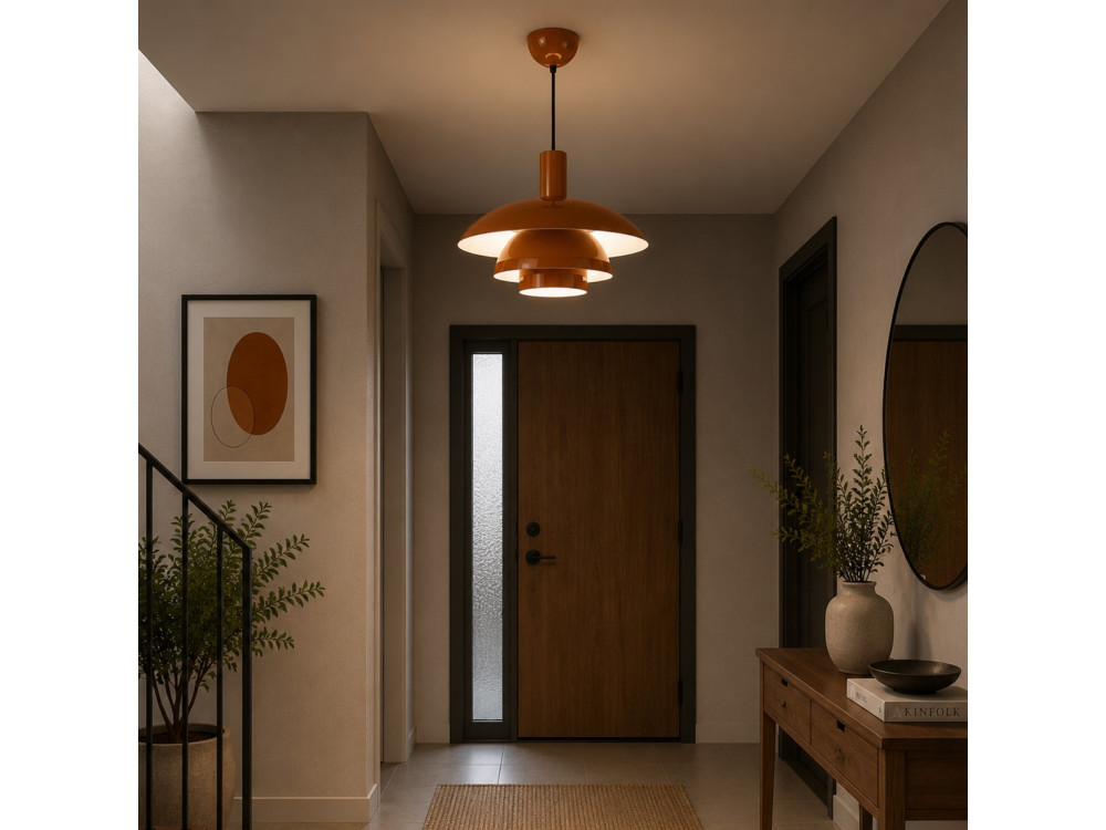 Metalowa lampa wisząca „Layer” – 45 x 45 cm – brązowa