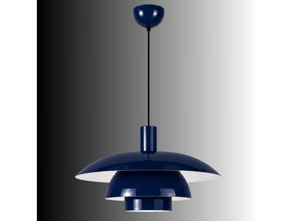 Metalowa lampa wisząca „Layer” – 45 x 45 cm – granatowa