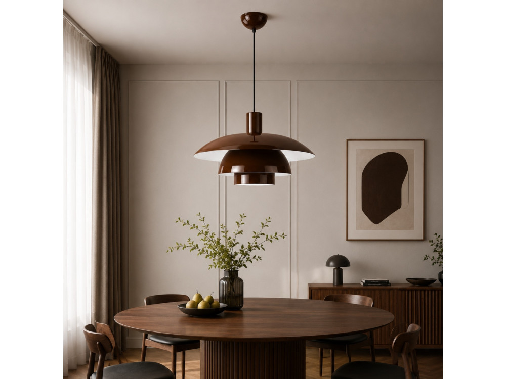Metalowa lampa wisząca „Layer” – 45 x 45 cm – brązowa
