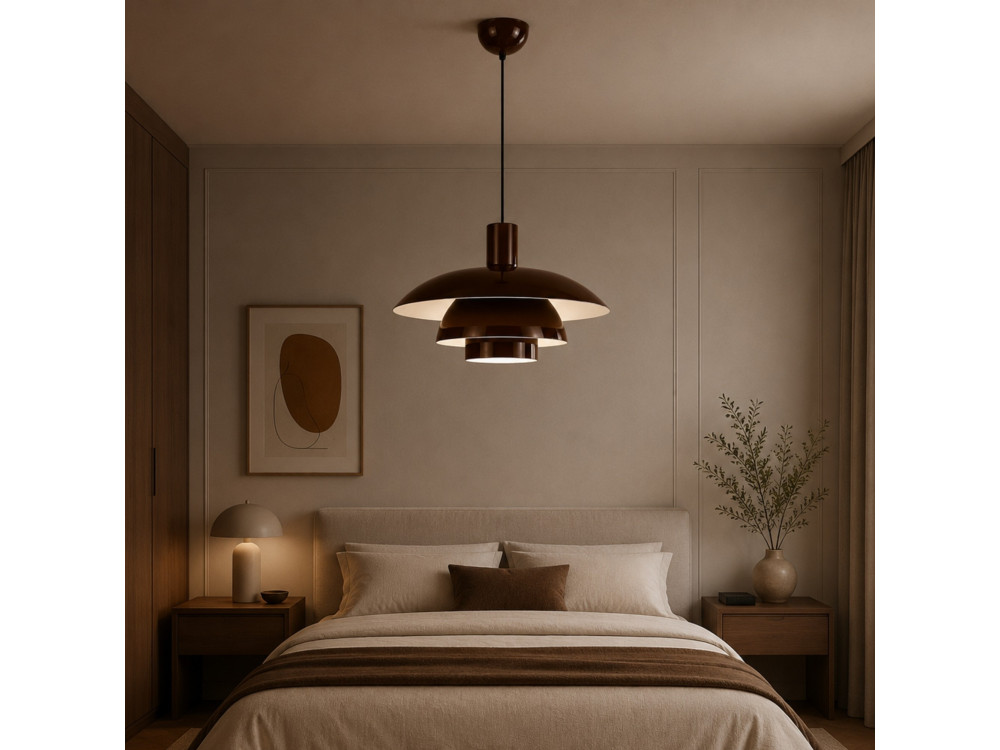 Metalowa lampa wisząca „Layer” – 45 x 45 cm – brązowa