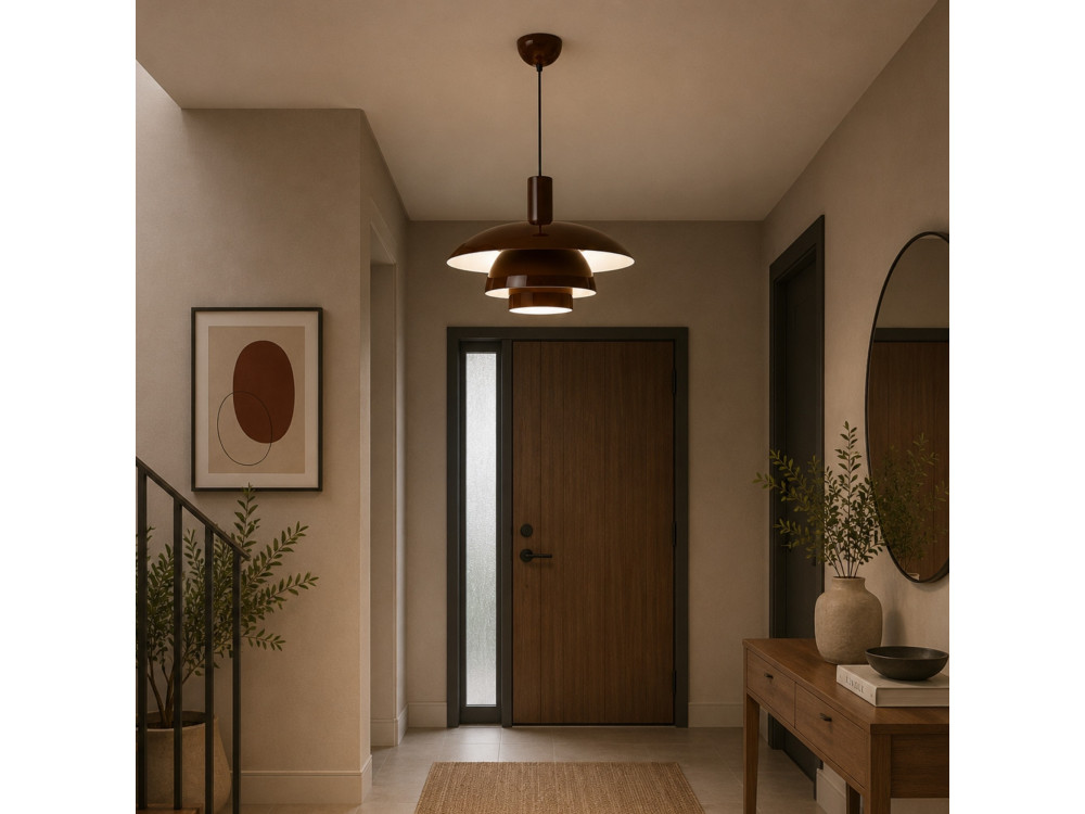 Metalowa lampa wisząca „Layer” – 45 x 45 cm – brązowa