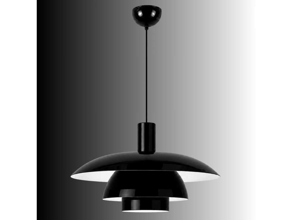 Metalowa lampa wisząca „Layer” – 45 x 45 cm – czarna