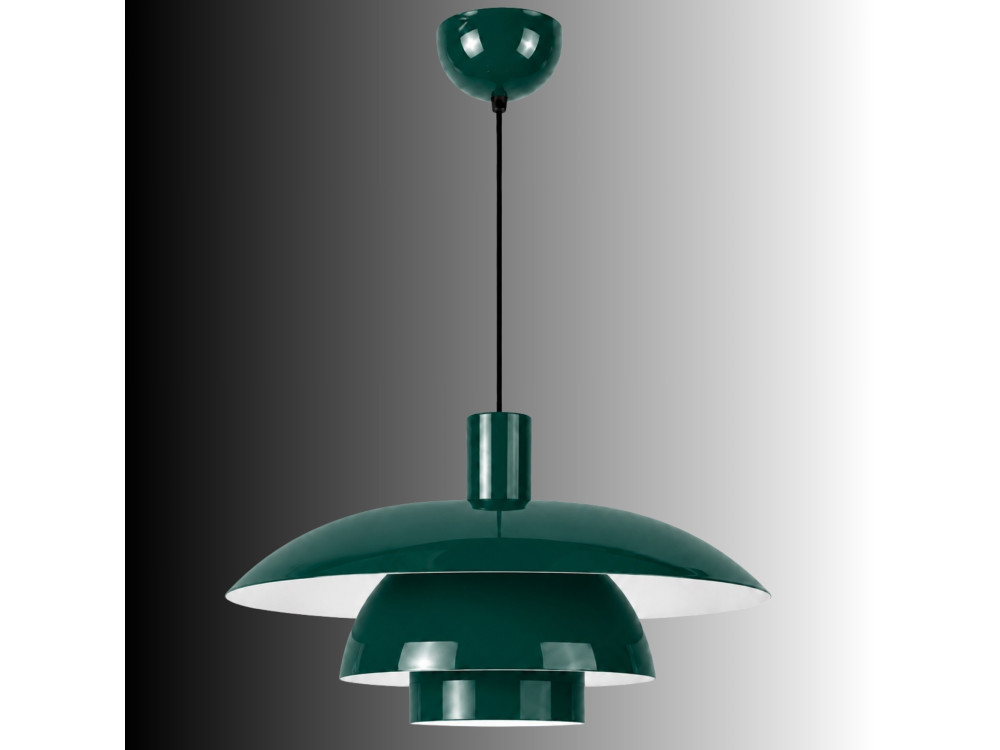 Metalowa lampa wisząca „Layer” – 45 x 45 cm – ciemnozielona