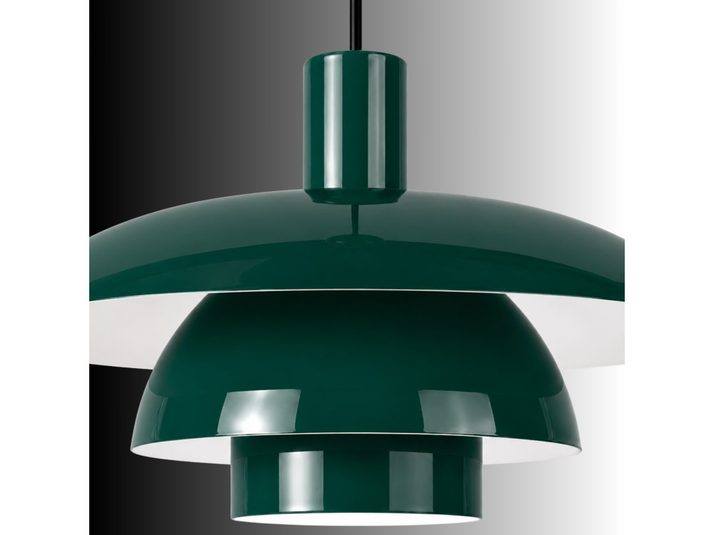 Metalowa lampa wisząca „Layer” – 45 x 45 cm – ciemnozielona