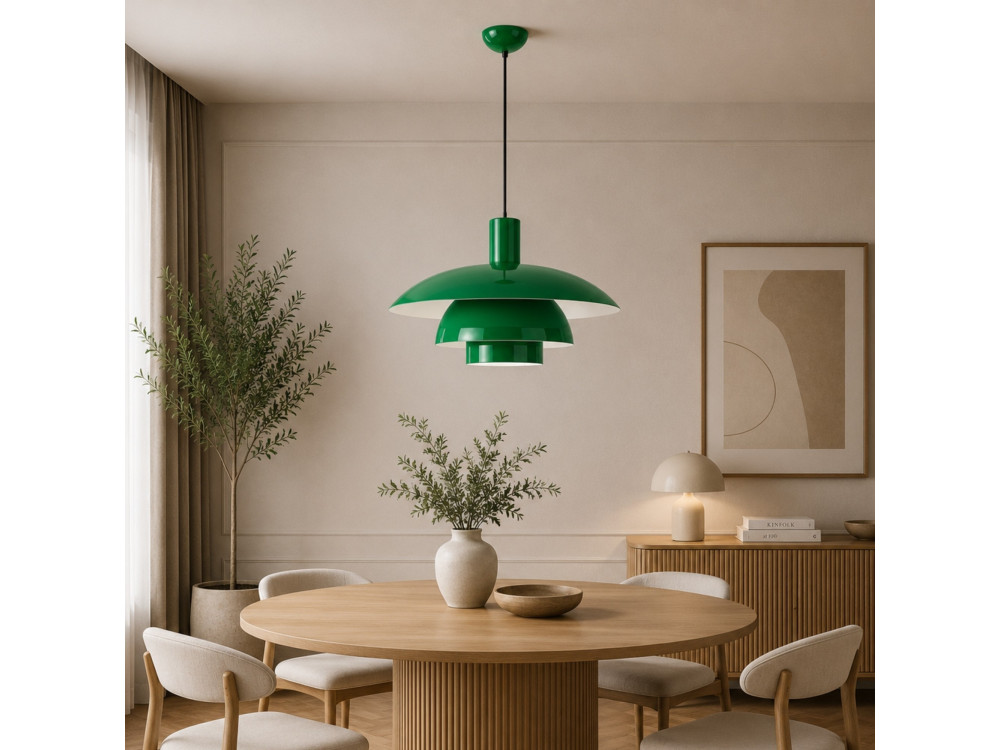 Metalowa lampa wisząca „Layer” – 45 x 45 m – jasnozielona