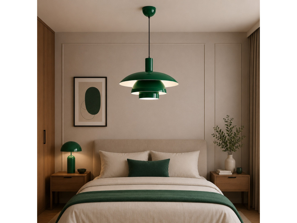 Metalowa lampa wisząca „Layer” – 45 x 45 m – jasnozielona