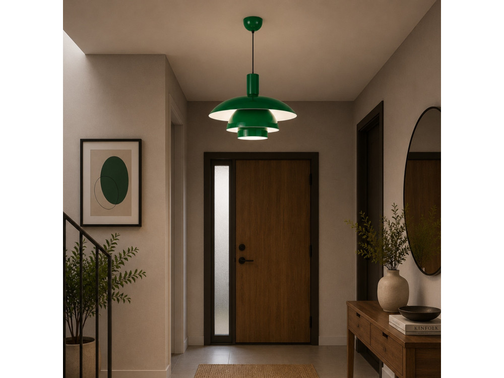 Metalowa lampa wisząca „Layer” – 45 x 45 m – jasnozielona