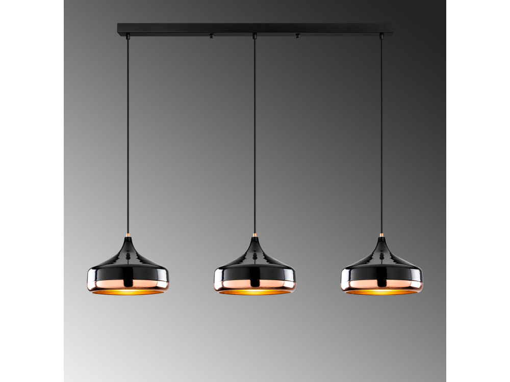 Metalowy żyrandol „Yildo” – 146 x 36 cm – czarny