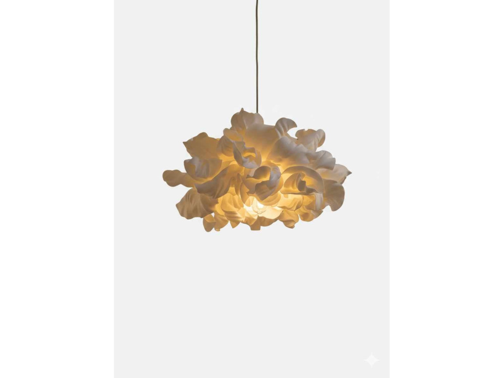 Plastikowa lampa wisząca „MOD0018” – 48 x 48 cm – kremowa