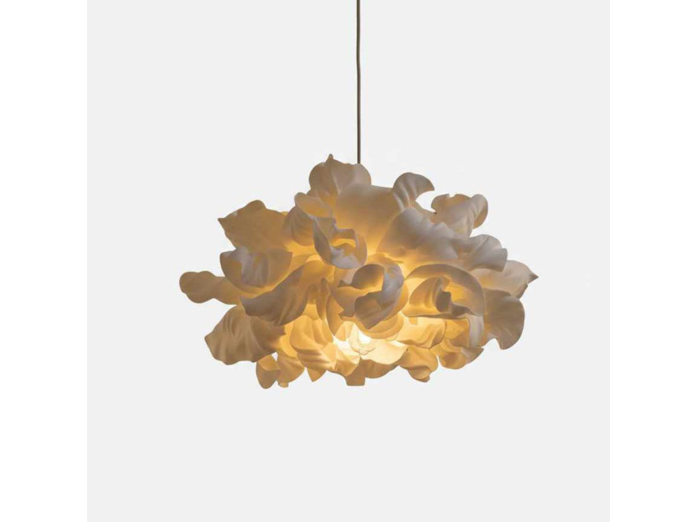Plastikowa lampa wisząca „MOD0018” – 48 x 48 cm – kremowa